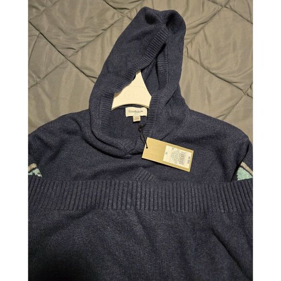 Goodfellow & Co Mens Hooded Sweater Zigzag Navy XL Charlie Brown Halloween - Picture 4 of 6